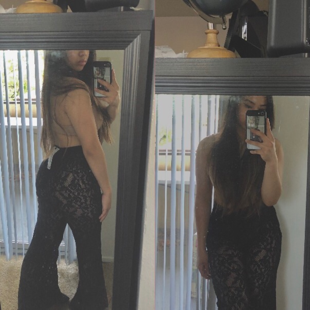 BOOHOO S Black Lace Beach Pants